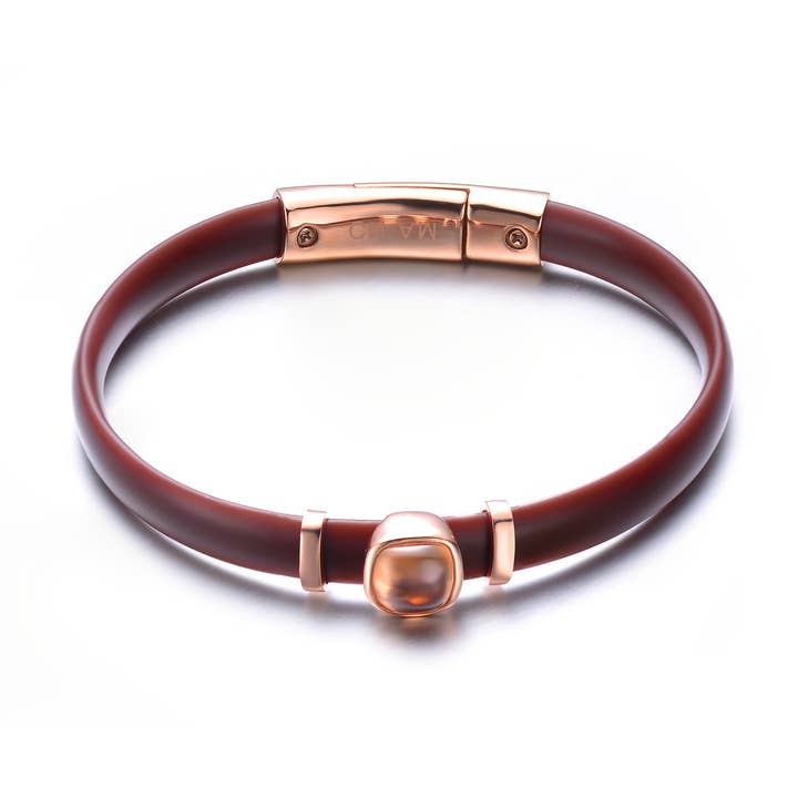 18K Rose Gold Plated Bracelet(3034-C-BRN-ROSE) for wholesale by Rachel Glauber