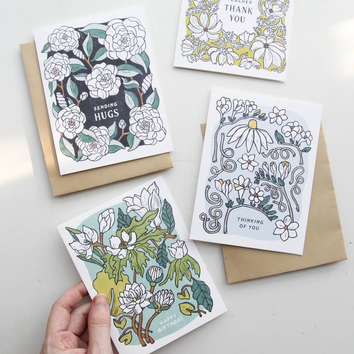 Root & Branch Paper Co. - Wholesale Birthday Card - Happy Birthday - Water Lily And Lotus Birthday Card