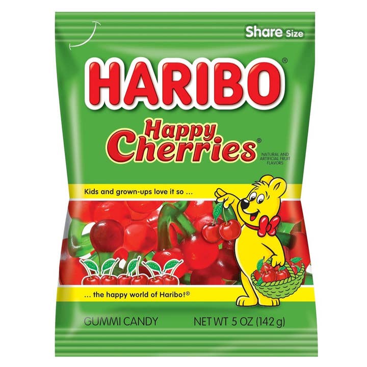 Haribo Share Size Happy Cherries 5oz 12 packs for wholesale by Snacky Candy