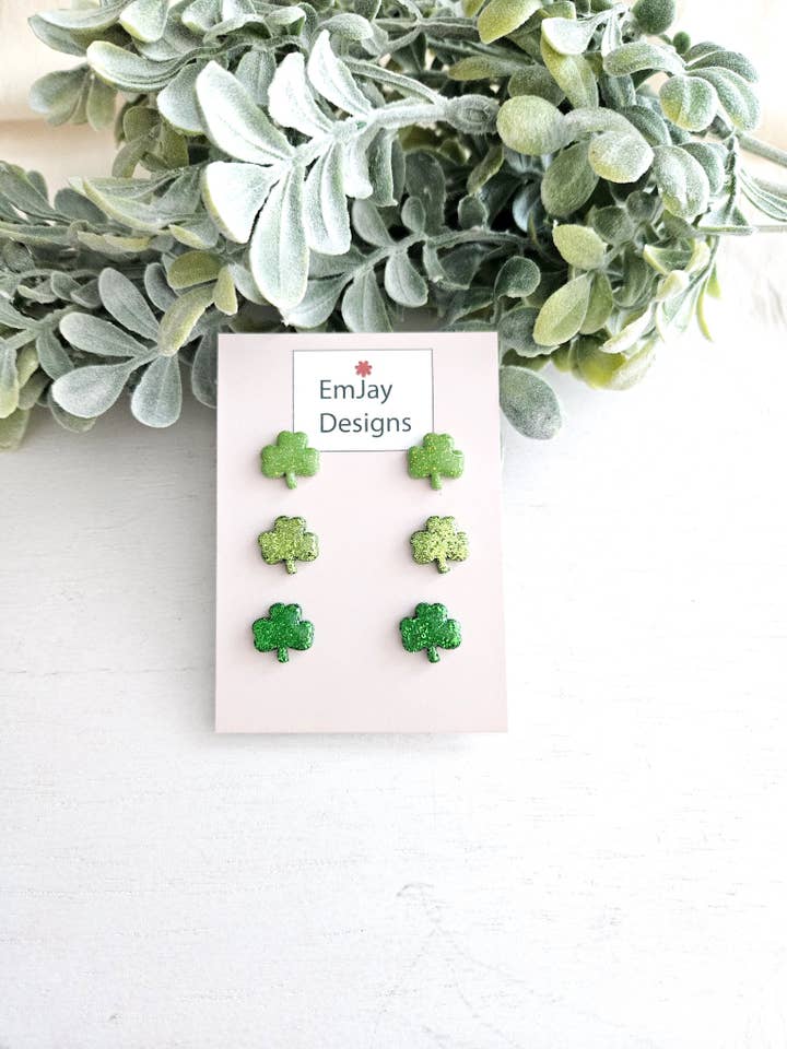 Lot de clous en pâte polymère Glitter Ombre Clover pour la vente par EmJay Designs