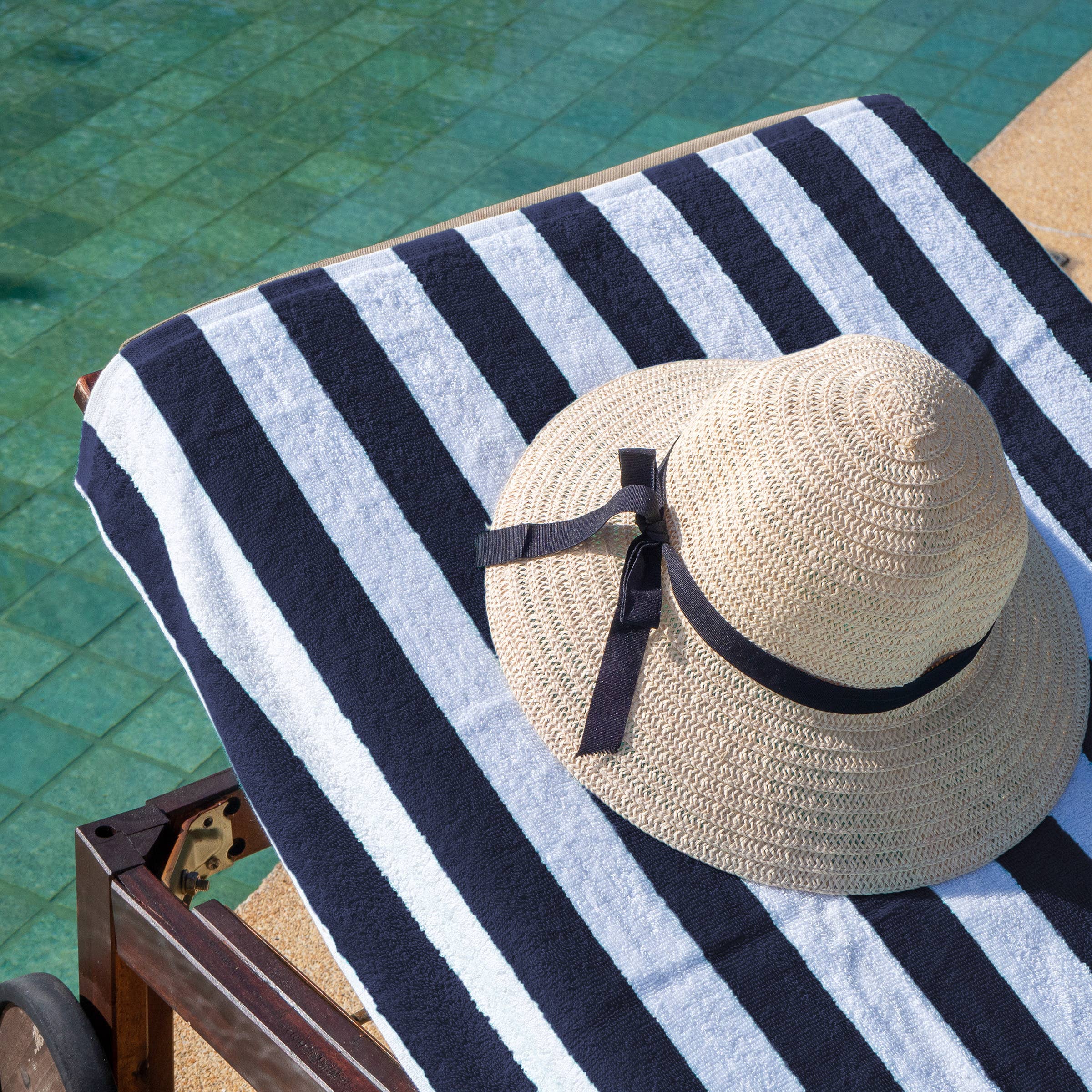 Arkwright Home - Wholesale Beach Towel - California Cabana Striped Beach Towels (Pack of 4)47