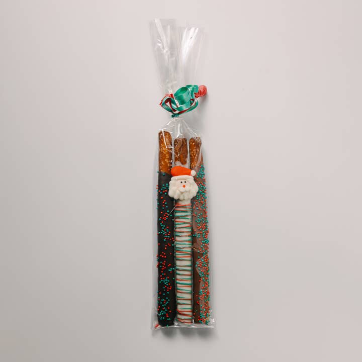 Christmas Tri-Rod Pretzel Pack for wholesale by Enjou Chocolat