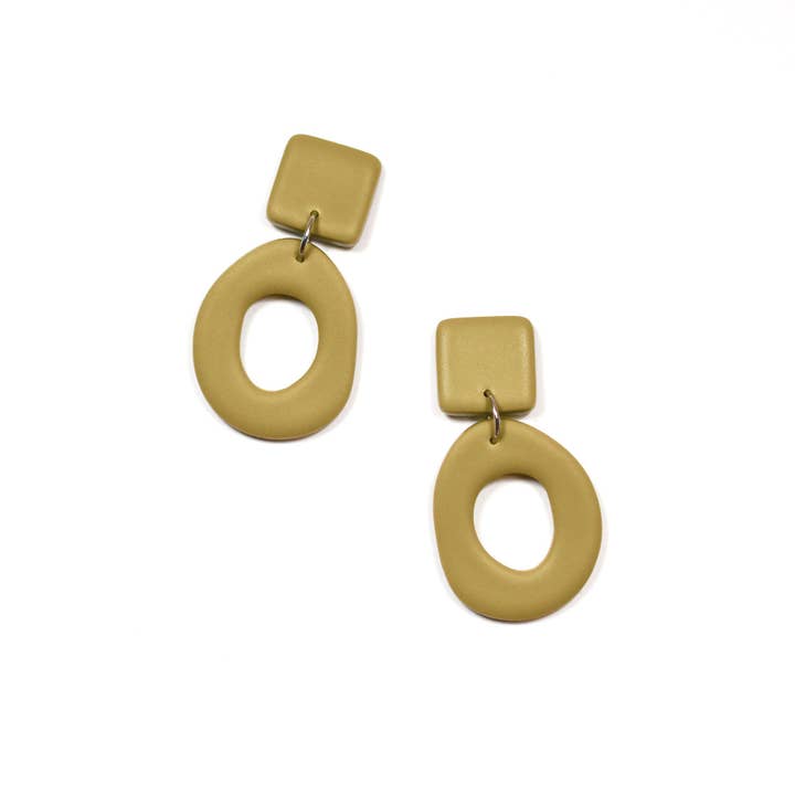 Camille Hay Jewelry - Wholesale Dangle Earrings - Organic Square Hoop Dangles