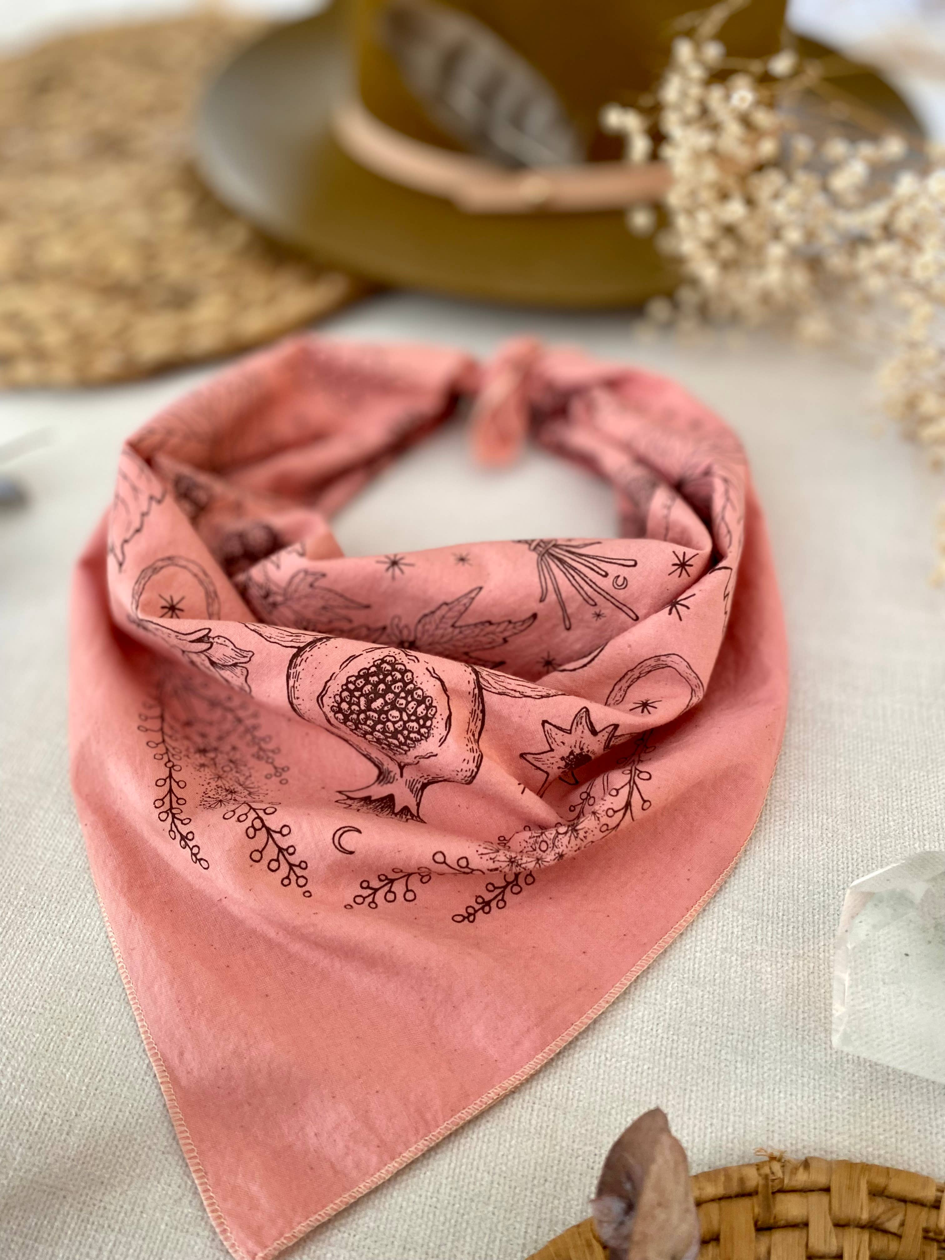 Wanderite – wholesale Bandana – Unisex – Bandana | Lady Herbs | Hand Dyed | Rose6
