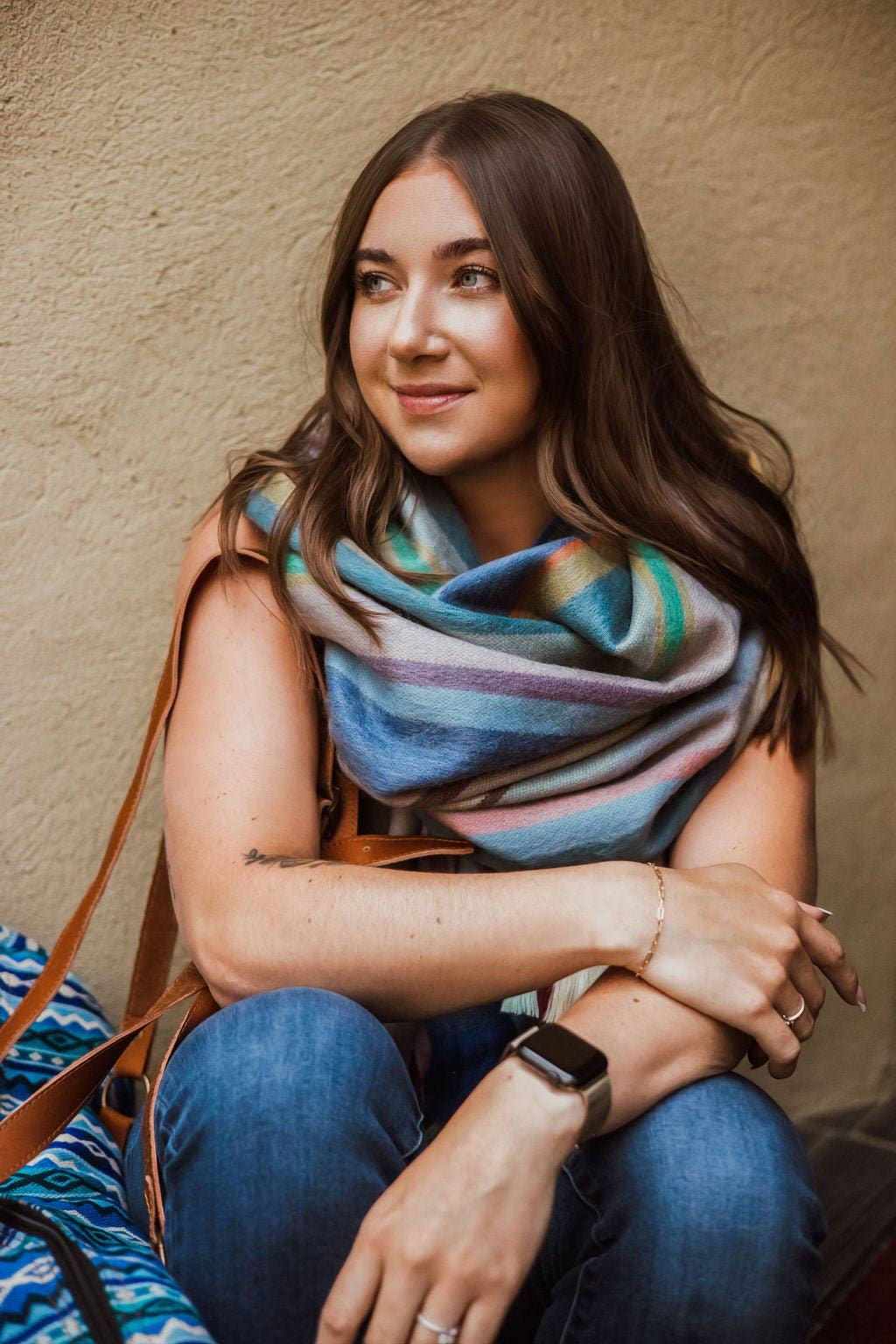 Meraki Movement - Wholesale Scarf - Unisex - Rainbow Bright Alpaca Blanket Scarf1