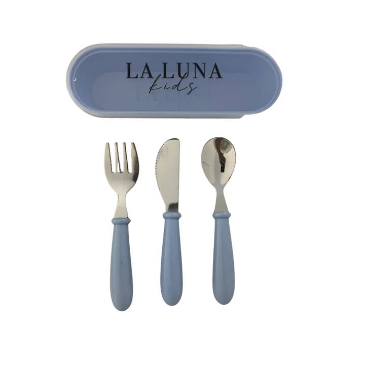 Fork, Knife & Spoon Set Blue for wholesale by La Luna Kids