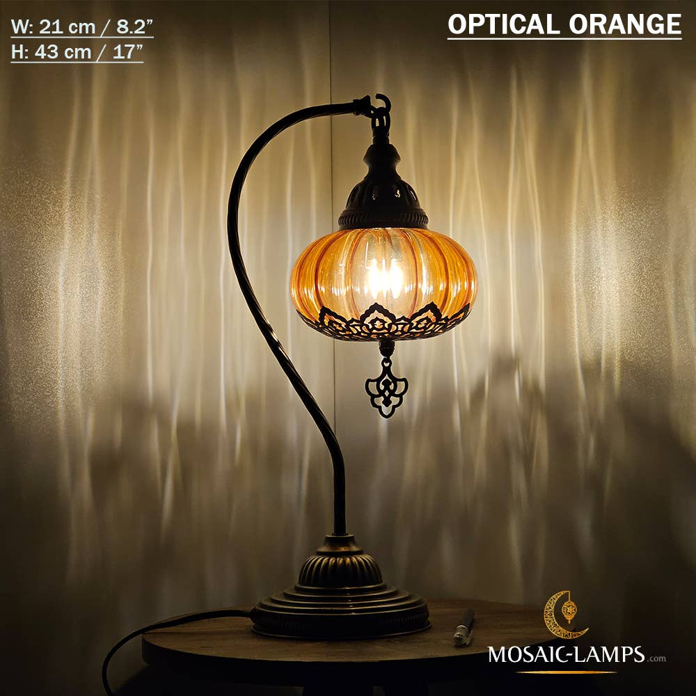 Mosaic Lamps - Vente Lampes d'appoint/de bureau - Lampe de table en verre clair à col de cygne, 8 modèles différents - Ottoman Gooseneck21