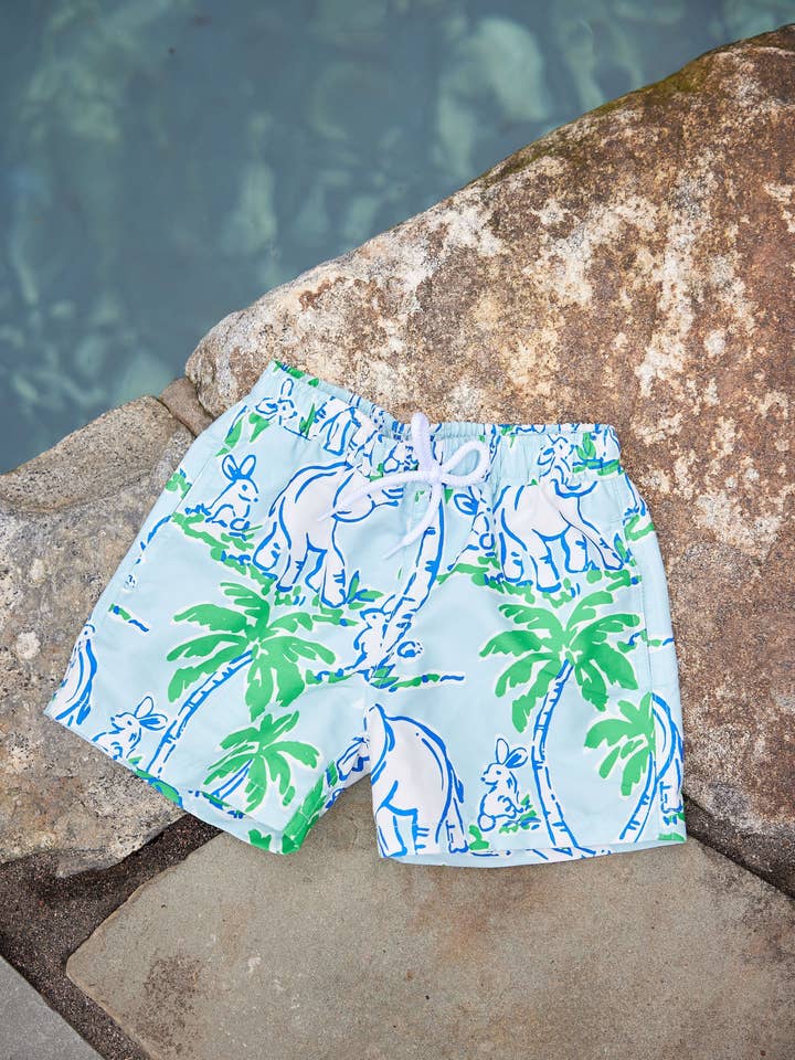 Bañador infantil con estampado de elefantes para venta al por mayor de Sail to Sable