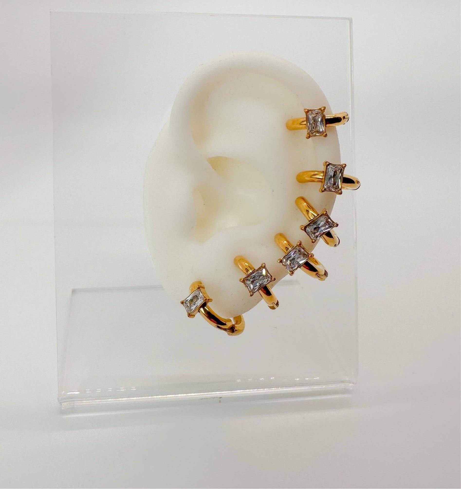 DRIP JEWELRY - Wholesale Cuff/Wrap Earrings - Gold Baguette CUFF earring0