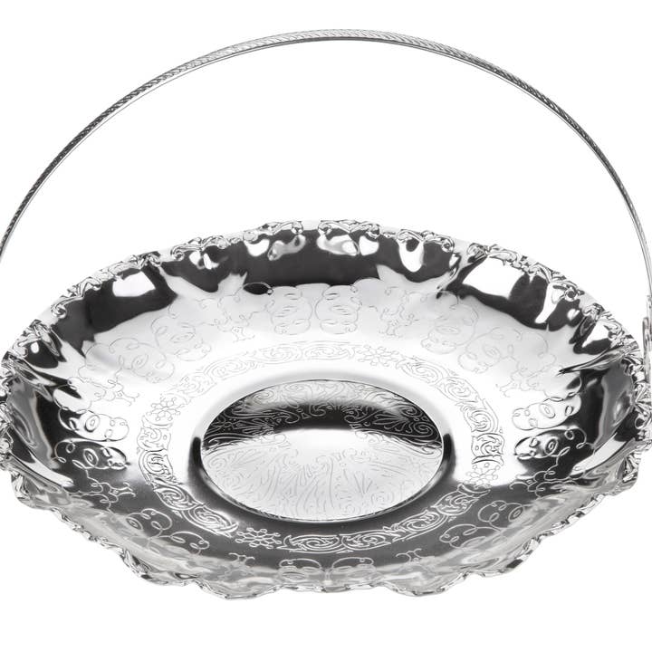 Queen Anne kageplade 8 7/8 „dia x 6 1/2" h engelsk sølvplade (pletbestandig). VARENUMMER: 0/386. for engroshandel hos Corbell Silver