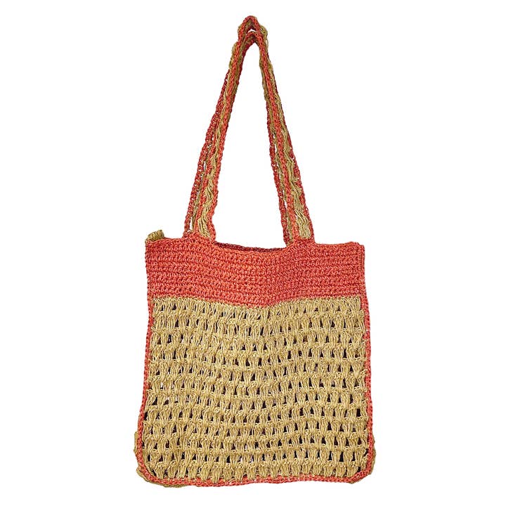 Anju Jewelry – wholesale Tote bag – Women's – Mirasol Woven Jute Bag with Colorful Accents