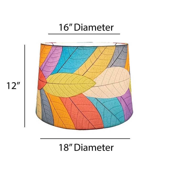 Eangee Home Design – wholesale Lampshade – 18 Inch Tapered Drum Shade Multi Color, Shade Real Leaves