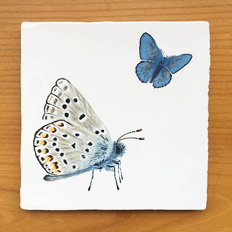 Common Blue Butterfly – Vintage Style Tile for wholesale by MYRTE