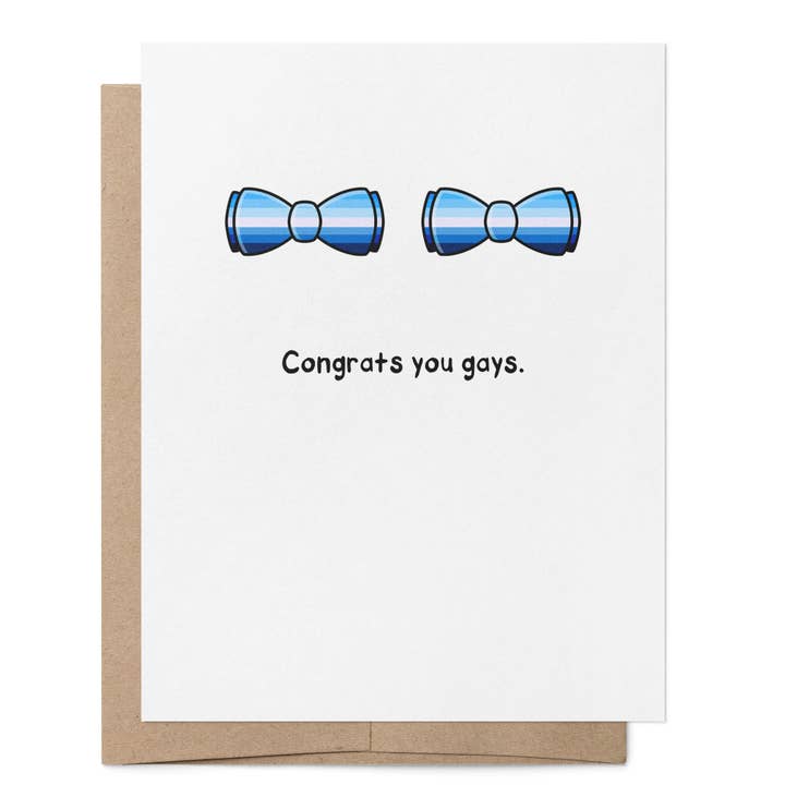 Congratulazioni a Voi Gay | Biglietto di Auguri per Matrimonio LGBTQ+ per la vendita all'ingrosso da parte di That Queer Card Co