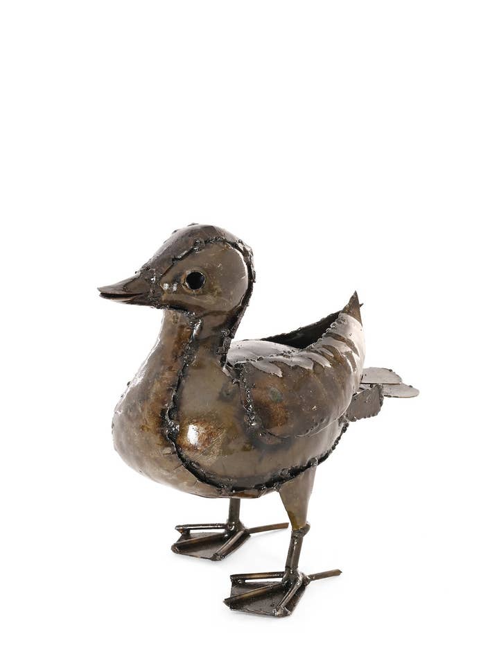 Recycled Metal Standing Baby Gosling for wholesale by Swahili | AFRICAN MODERN