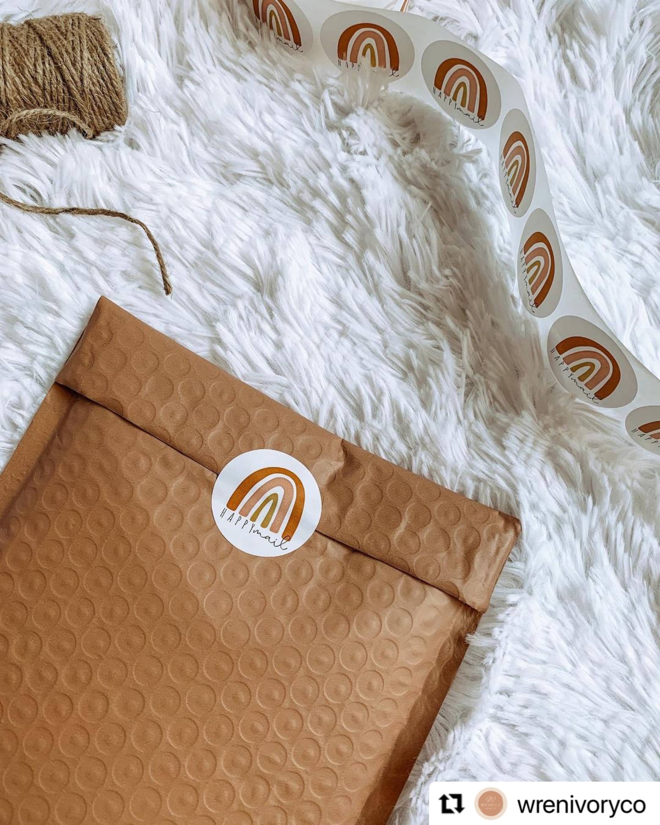 Lain & Lou - Venta al por mayor Pegatina - Pegatinas Boho Rainbow Happy Mail en rollo 9