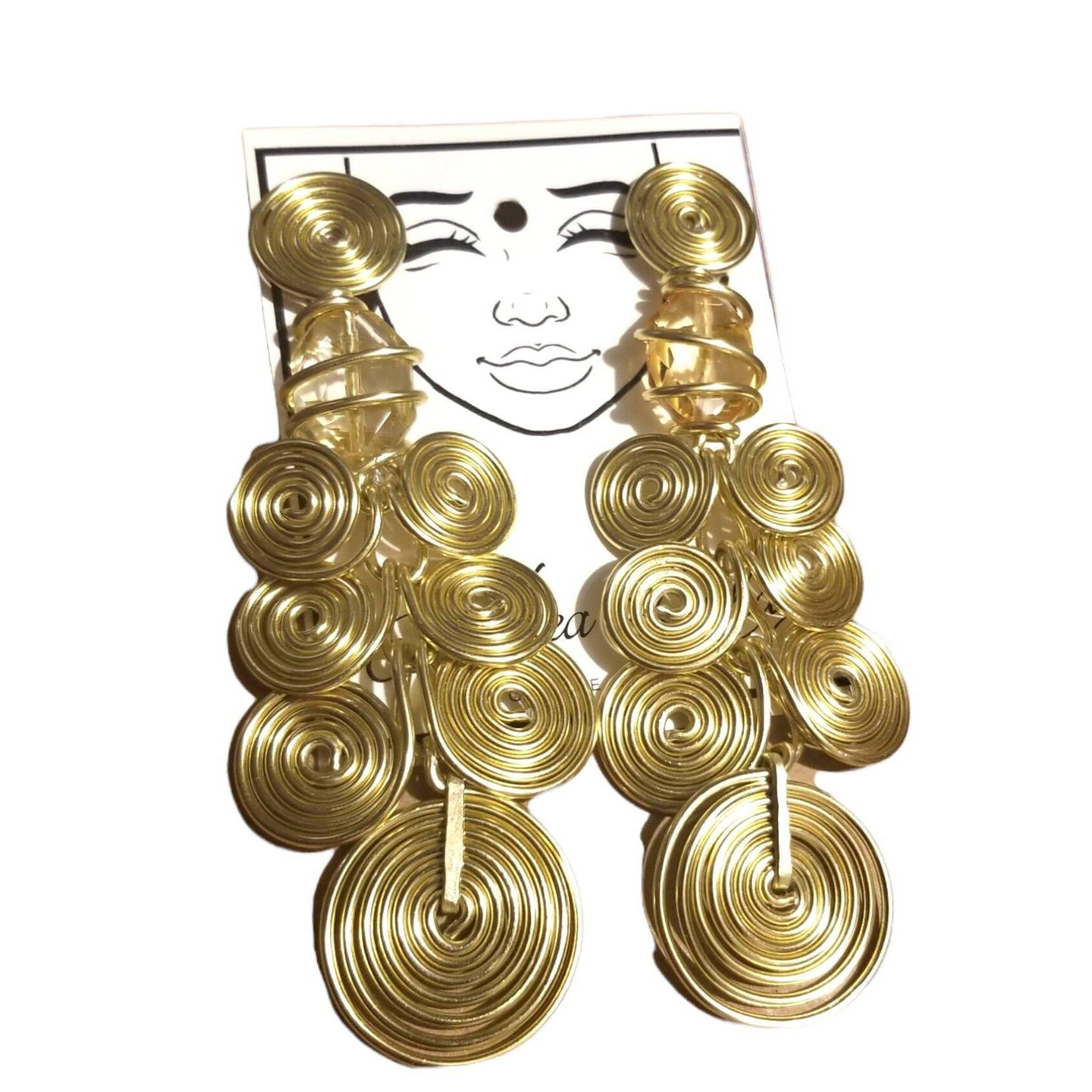 Andrea Lashay Collection - Wholesale Dangle Earrings - Gold Large African Disc Earrings Gold Statement Earrings2