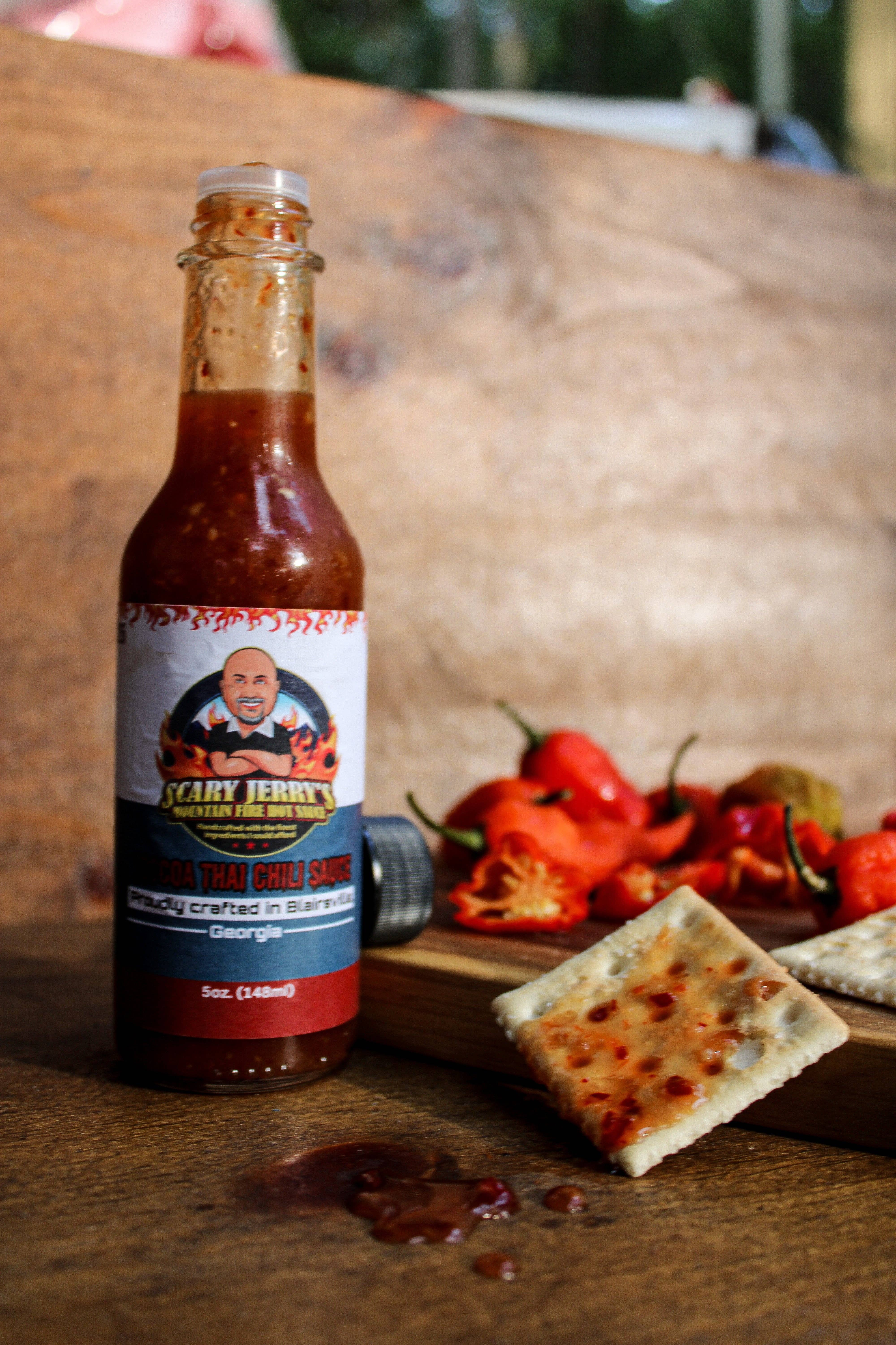 Scary Jerry's Mountain Fire Hot Sauce - Wholesale Hot Sauce - 12 oz. Toccoa Thai Chili Sauce1