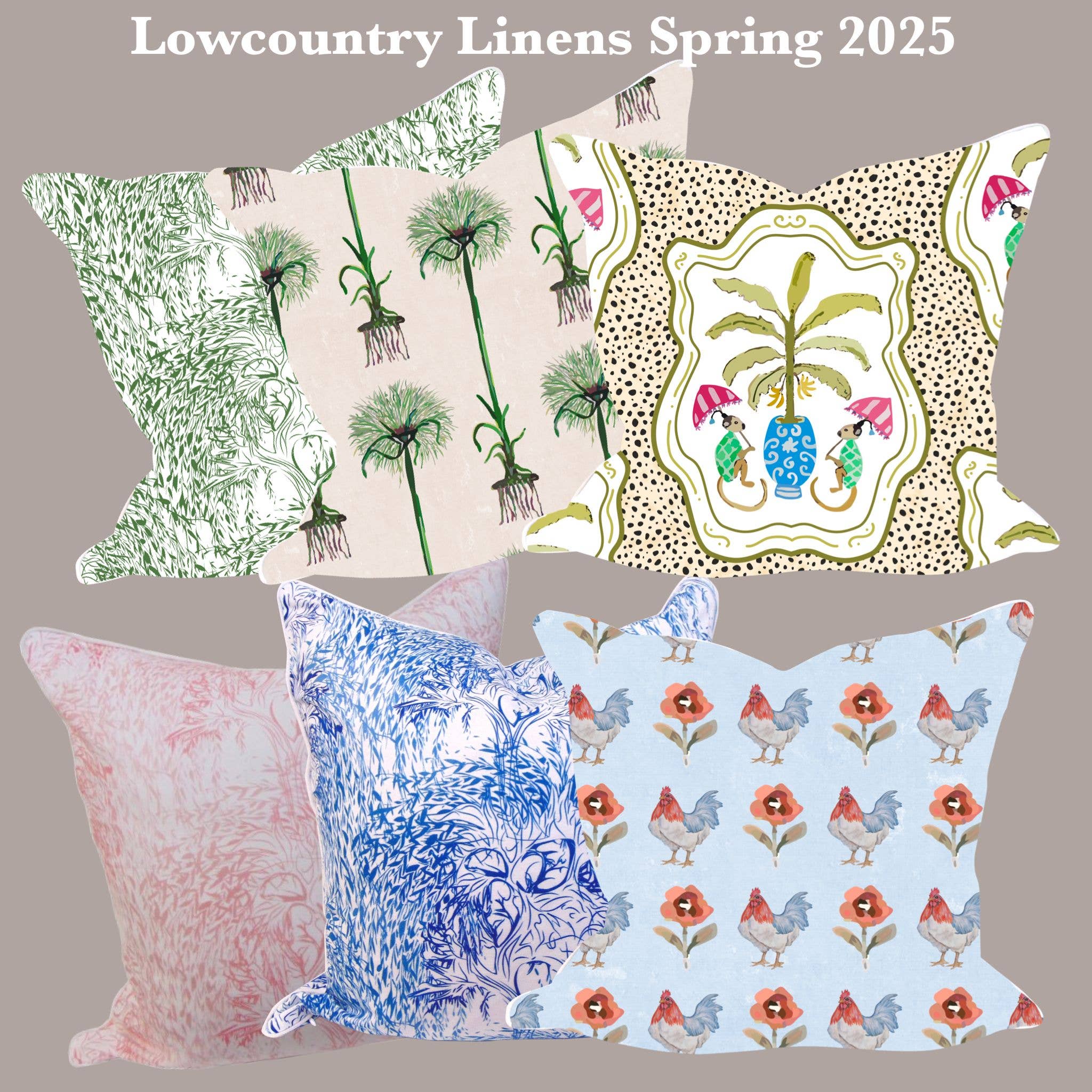 Lowcountry Linens – wholesale Throw pillow cover – Limited Edition Weeping Willow Green Pillow Cover With Welt 1
