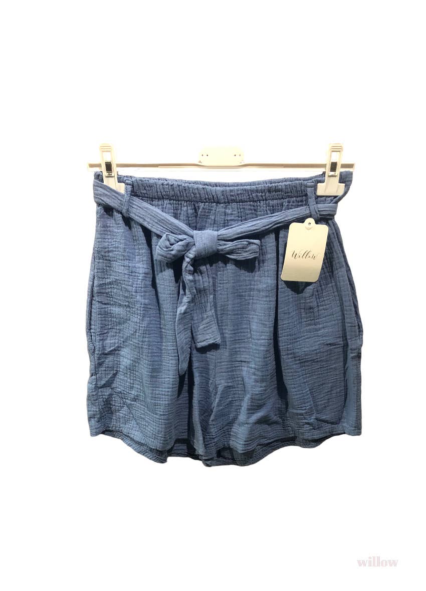 Moonsun - Vendita all'ingrosso Pantaloncini - Donna - Shorts in garza di cotone #2305 con cintura12