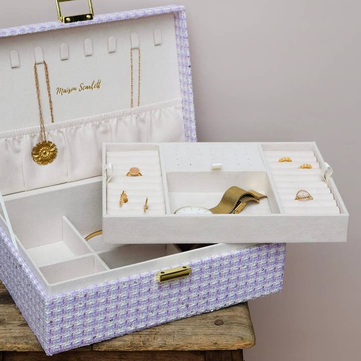 Maison Scarlett - Wholesale Jewelry Box/Organizer - Louise houndstooth jewelry box4