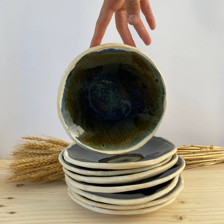 mynt ceramics - Wholesale Decorative Plate/Dish/Bowl - Plate in Shades of Blue and Brown | Handmade Ceramics3