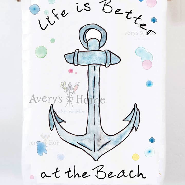 Life Is Better...Beach / Lake Customizable Tea Towel for wholesale by Avery's Home