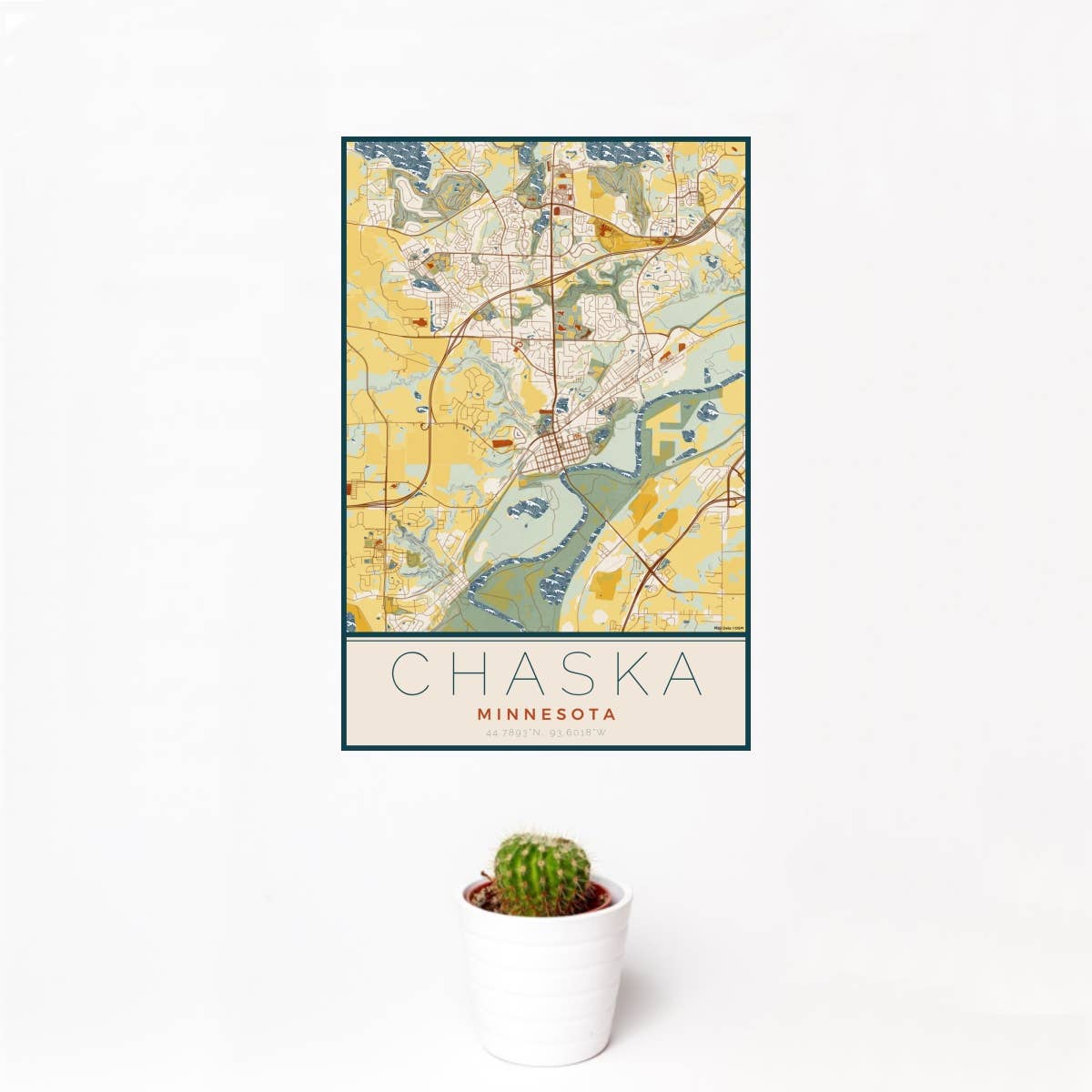 JACE.design - Wholesale Art Print - Chaska MN Map Print Woodblock0