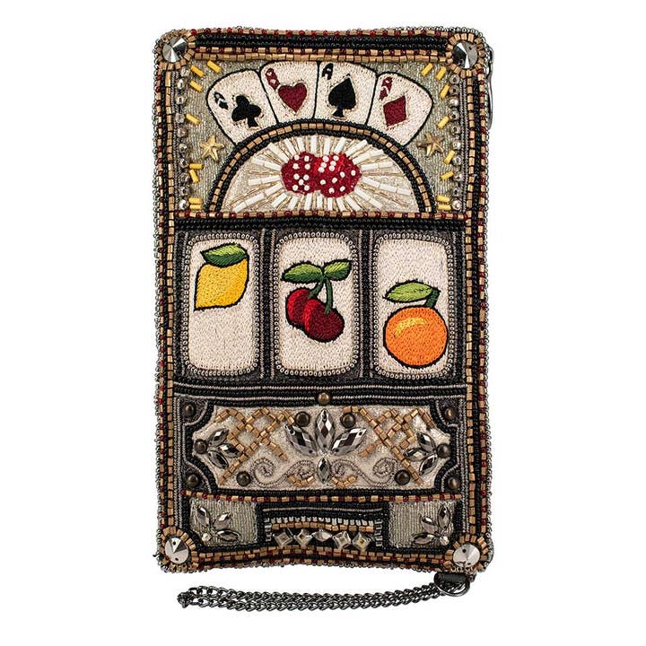 Mary Frances Accessories - Wholesale Crossbody Bag - Women's - Payoff Beaded Slot Machine Crossbody Phone Bag