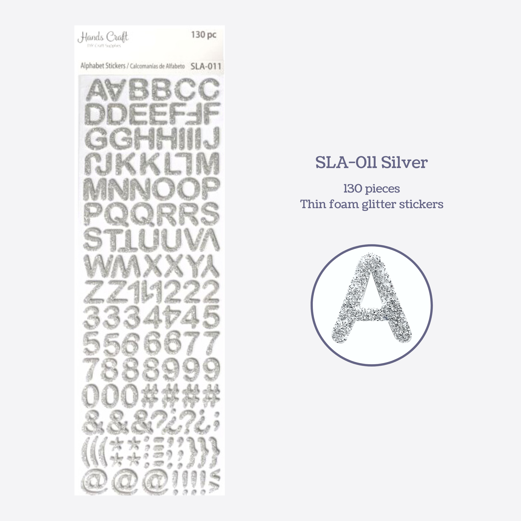 Angels Craft - Wholesale Sticker - Alphabet Glitter  Foam Stickers, 15mm, 130-ct3