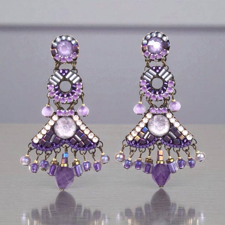 Handgemaakte kristallen oorbellen ISLAND MOV voor wholesale door melizijewelry