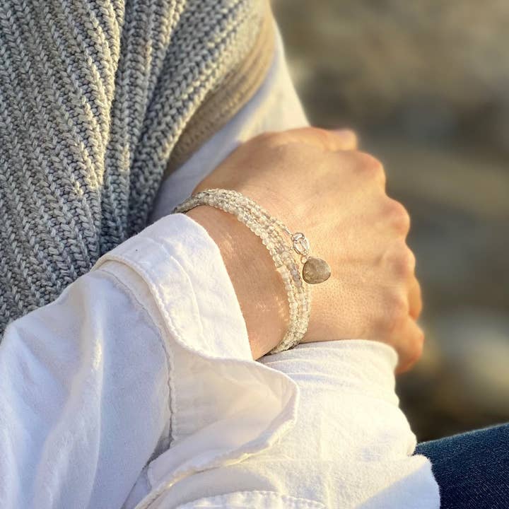 Labradorite Wrap Bracelet for a Positive Change in Your Life - Silver for wholesale by Gogh Jewelry Design