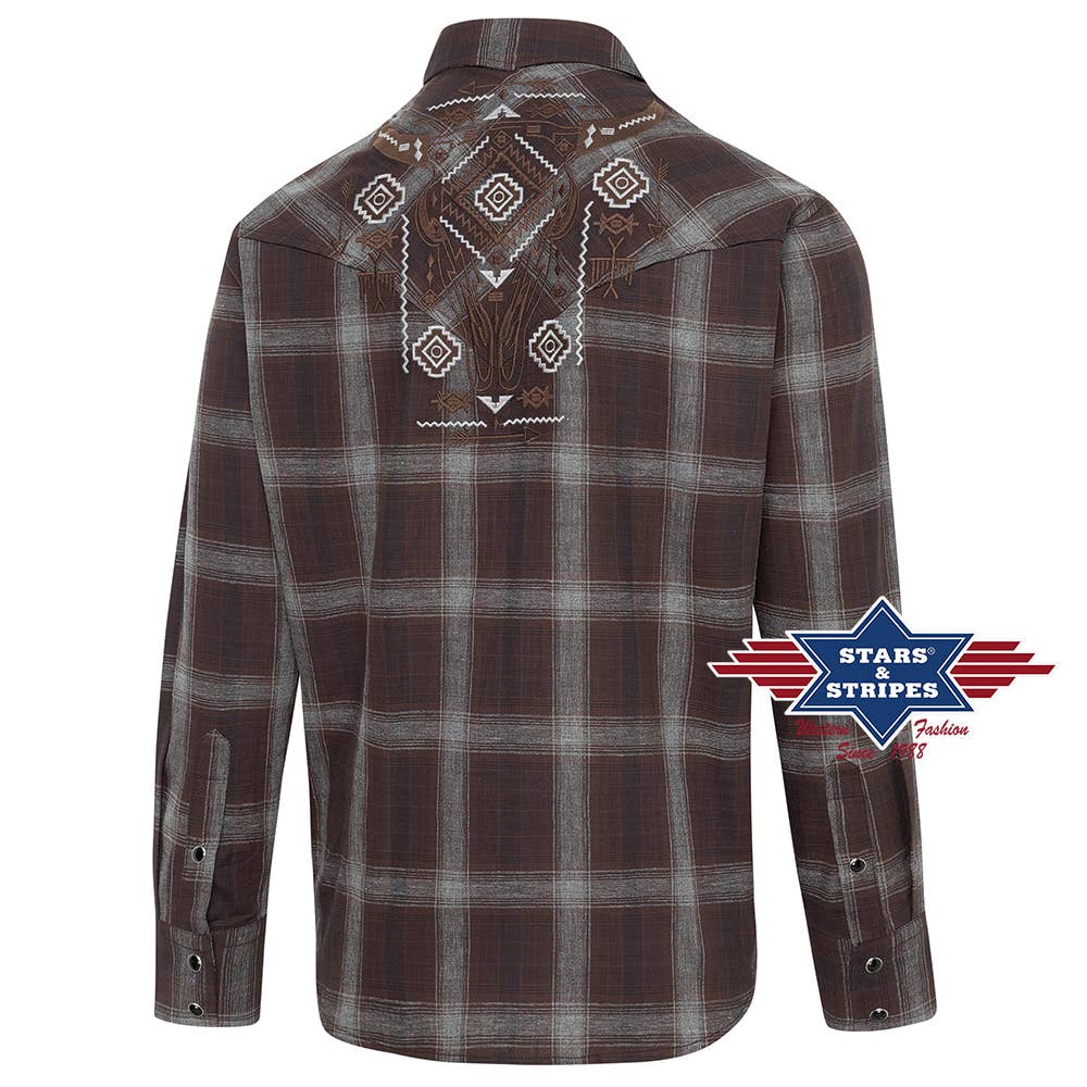 Stars & Stripes® - Wholesale Overhemd met knopen - Heren - Geruit western overhemd - William1
