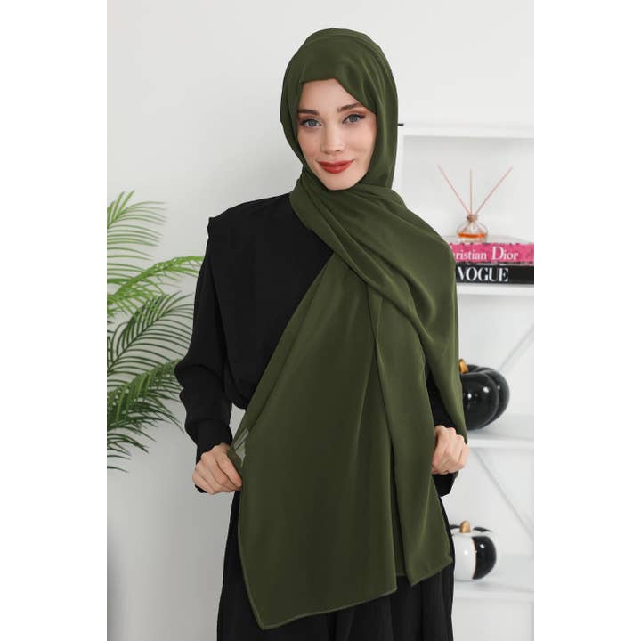 Aisha's Design - Wholesale Hijab – Women’s - Instant Chiffon Shawl Headscarf for Women with Cotton Bonnet Chiffon Turban Cap, Ready-to-Wear Soft Chiffon Shawl Instant Hijab Wrap,PS-4673