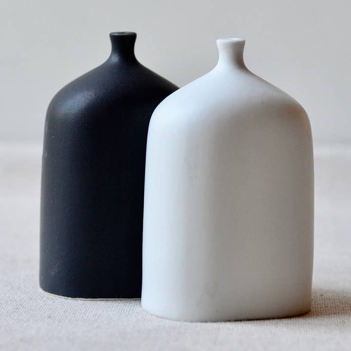 VIALS B/W salt and pepper shakers for wholesale by Maia Ming Designs