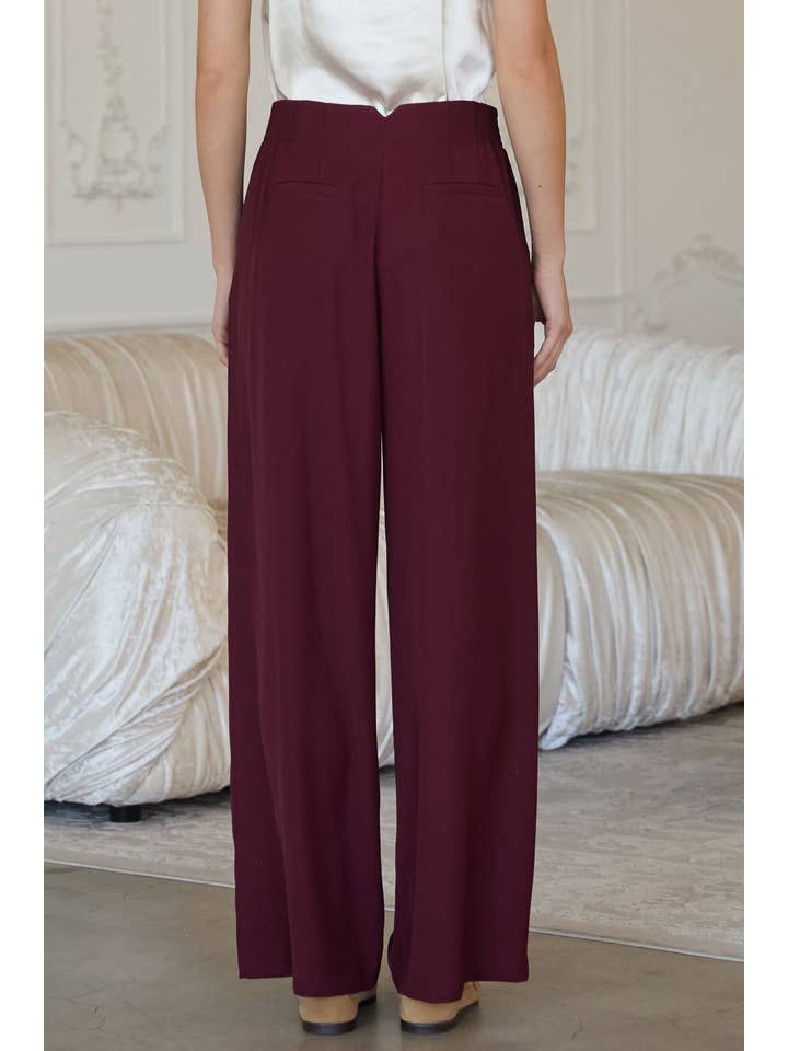 SKIES ARE BLUE - Wholesale Pants - Women's - Recycled Poly Wide Leg Pants5