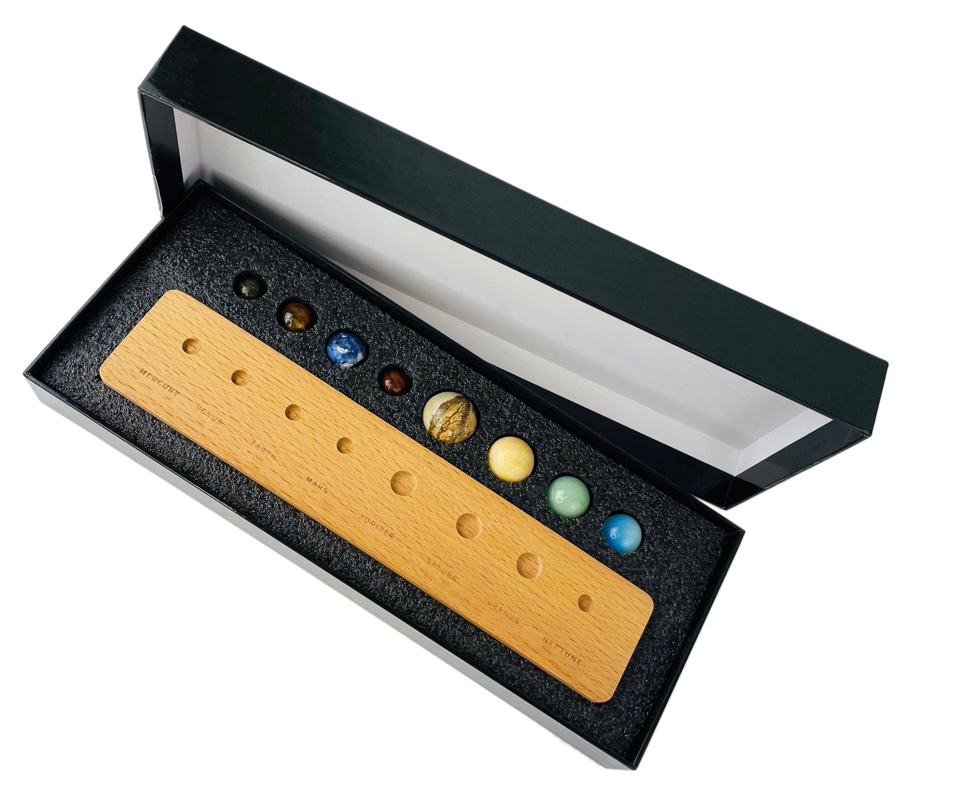 Rock Paradise - Wholesale Spiritual Stone/Crystal - Gemstone Solar System Planets in a Box Crystal Spheres2