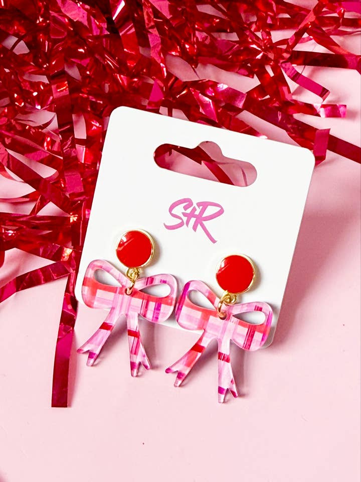 Valentine's Plaid Petite Bow for wholesale by Sandy + Rizzo