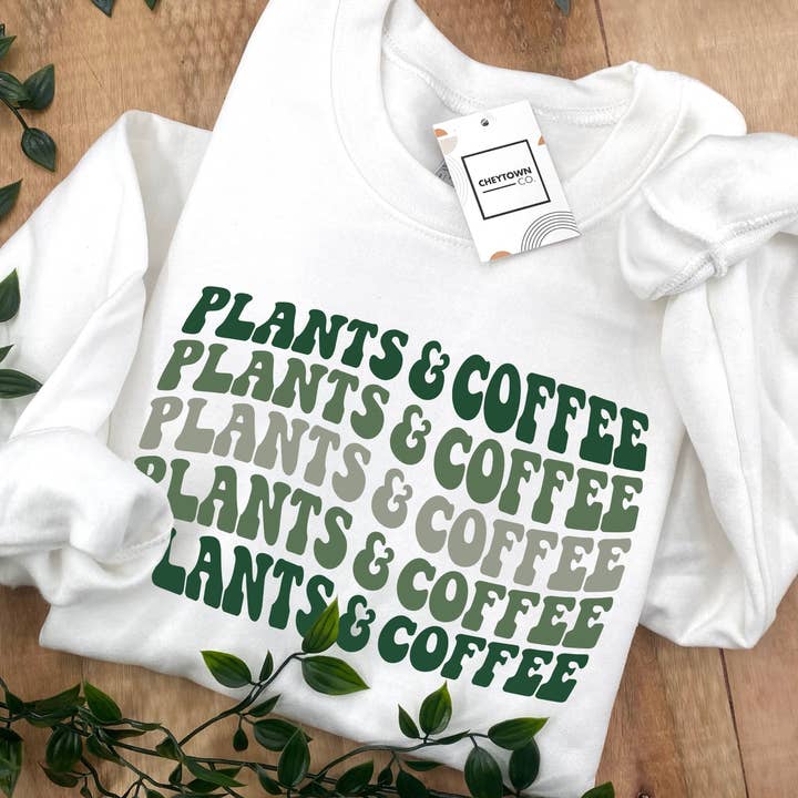 Plants & Coffee Crewneck for wholesale by CheyTown Co.