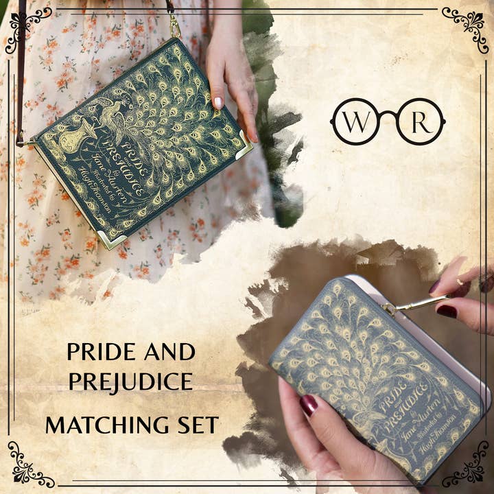 Well Read Company - Wholesale Crossbody Bag - Women's - Pride and Prejudice Literary Bundle - Book Bag and Wallet Set