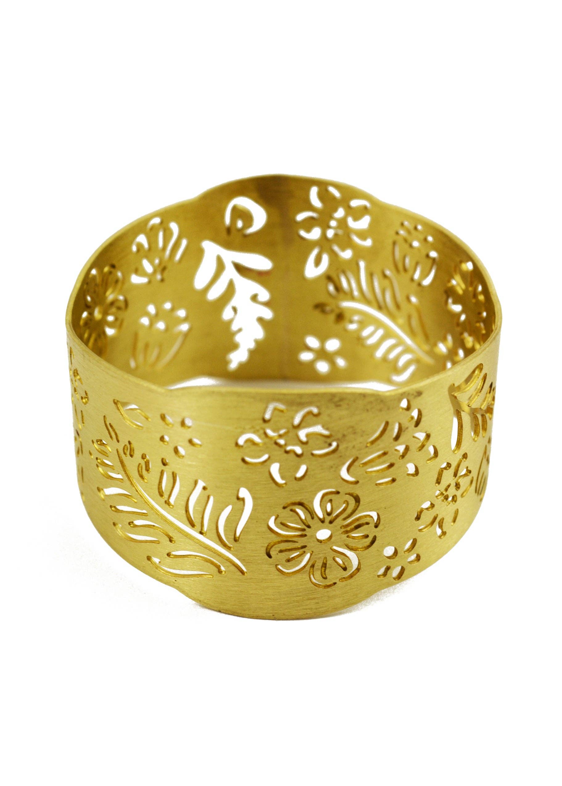 Ariana Ost - Wholesale Napkin ring - Floral Napkin Ring – Handcrafted Brass Table Décor