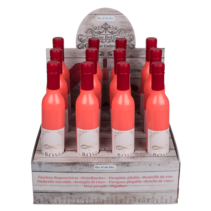 Out of the blue KG - Wholesale Umbrella - Unisex - Pocket Umbrella, Rose Wine bottle,1