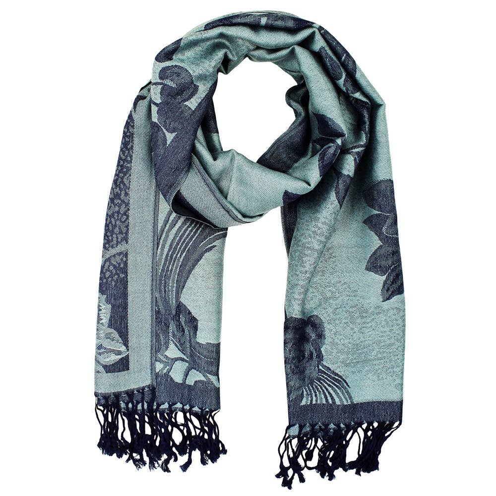 Sensibling Corp. – wholesale Scarf – Women's – Rose Floral Pashmina Reversible Scarf Shawl16