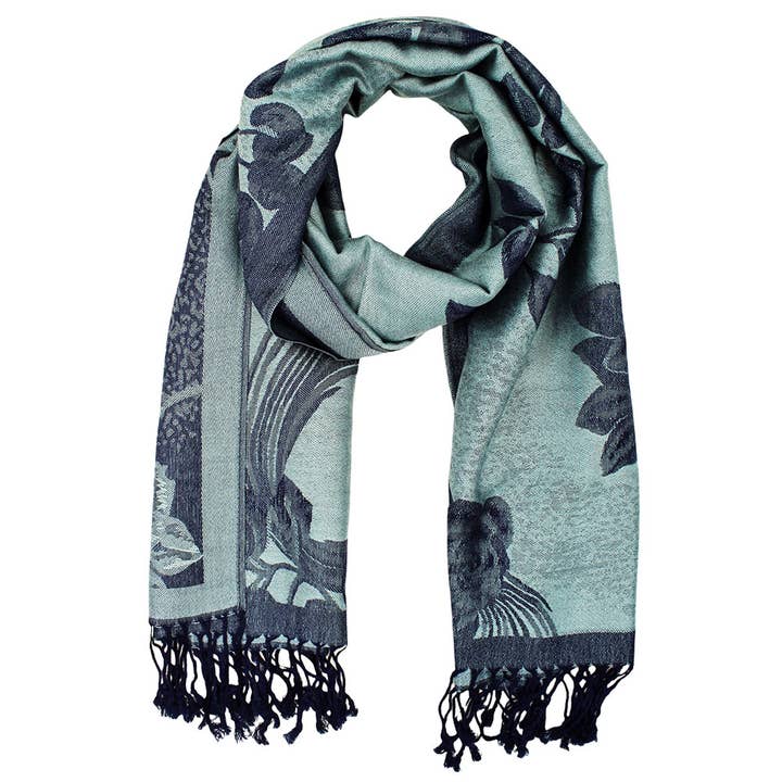 Sensibling Corp. - Wholesale Scarf – Women's - Rose Floral Pashmina Reversible Scarf Shawl16