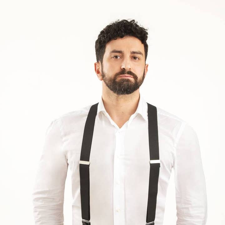 Black suspenders for wholesale by Ciccone Laboratorio Italiano