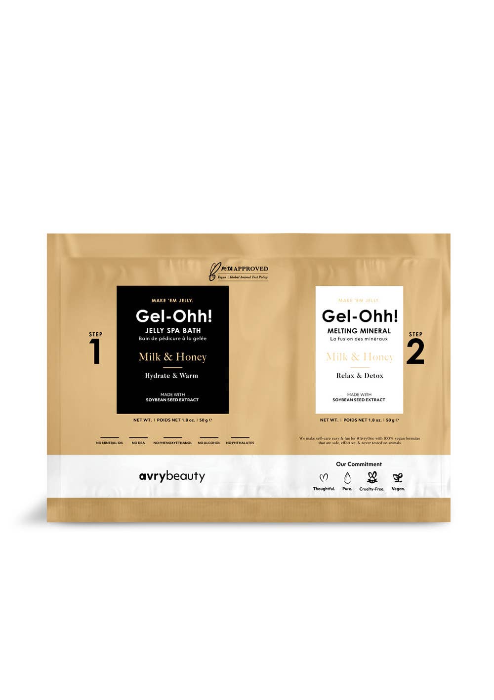 AvryBeauty - Vendita all'ingrosso Set per manicure - Gel-Ohh! Pediluvio Spa Gelatinoso - Latte & Miele