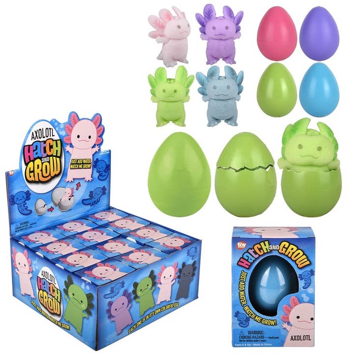 La Luna Bella - Toys - Wholesale Classic Toy - Kids - Small Hatch And Grow Axolotl Egg 2.5" 12ct LLB kids toys