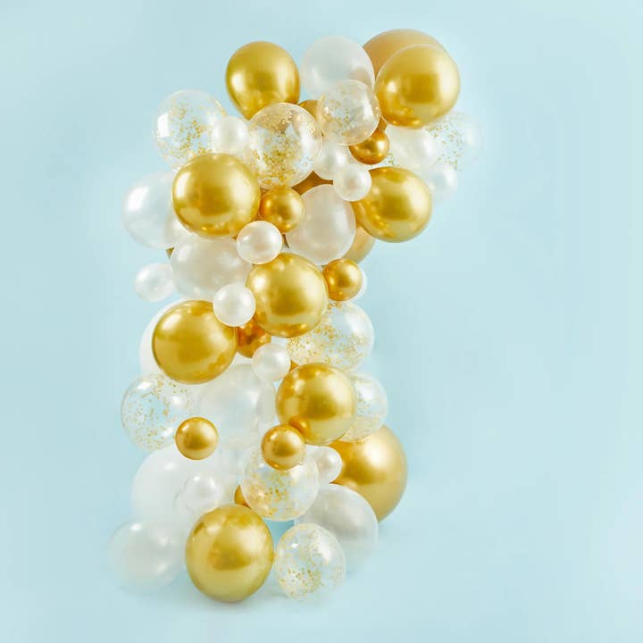 Gold Balloon Arch 64 Pack for wholesale by Hootyballoo by Club Green