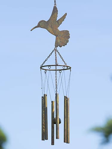 Flamed Hummingbird Pipes Wind Chime for wholesale by Ancient Graffiti