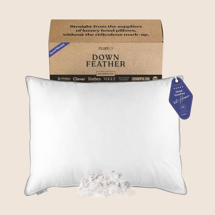 Down Feather Pillow for wholesale by FluffCo